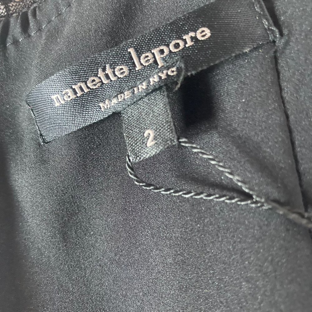 Nanette Lepore Black Lace Dress with Nude Underslip sz 2 NWT - Picture 10 of 12